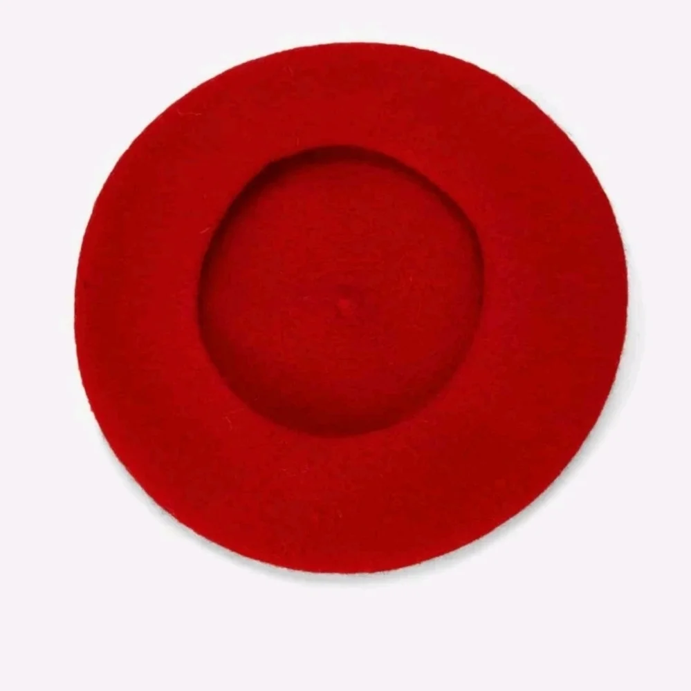 Women's Red Wool Blend French Beret Hat Parisian Fall Winter Classic preppy
